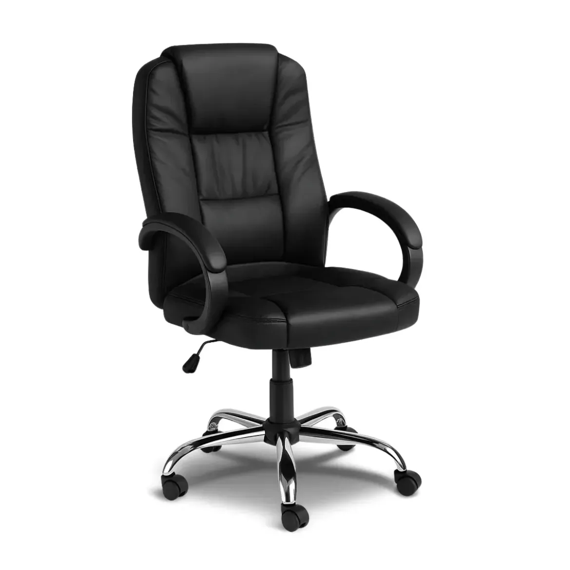 Poltrona da Ufficio Presidenziale Ergonomica Reclinabile Ecopelle Nero