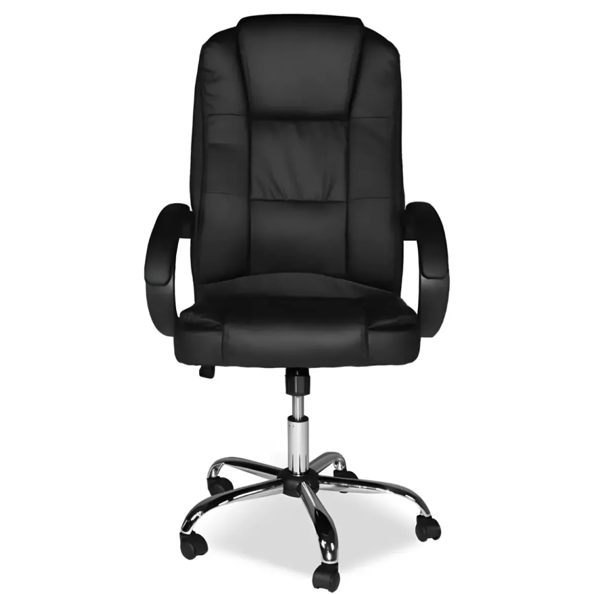 Poltrona da Ufficio Presidenziale Ergonomica Reclinabile Ecopelle Nero