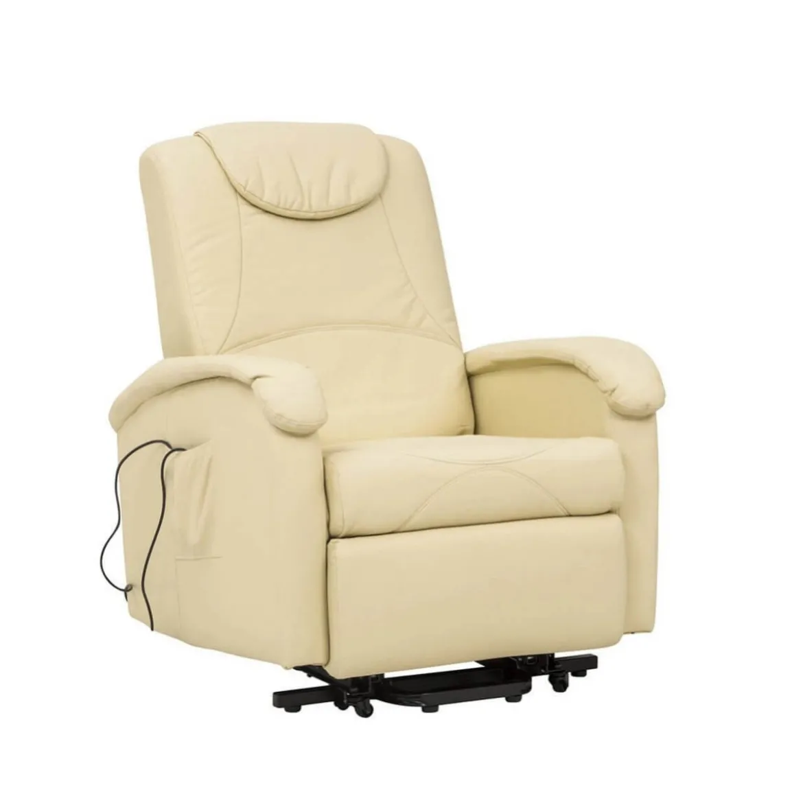 Poltrona Elettrica Massaggiante Reclinabile in Ecopelle Beige