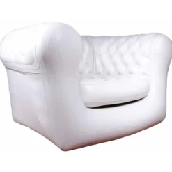 Poltrona Gonfiabile 1 Posto in PVC Bianco per Interno Esterno Valvole