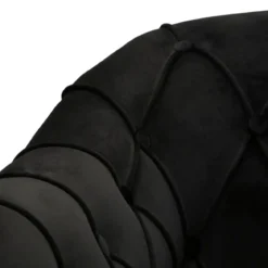 Poltrona Imbottita in Spugna Nero con Cuscino Gambe in Metallo