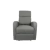 Poltrona in Tessuto Grigio Poltroncina Relax Reclinabile con Poggiapiedi
