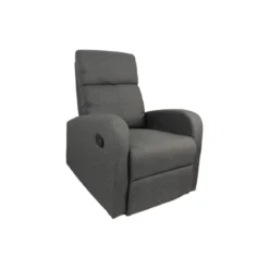 Poltrona in Tessuto Grigio Poltroncina Relax Reclinabile con Poggiapiedi