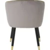 Poltrona in Tessuto Grigio Struttura Metallo Nero Oro Sedia da Pranzo