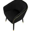 Poltrona in Tessuto Struttura in Metallo Nero Oro Sedia da Pranzo