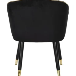 Poltrona in Tessuto Struttura in Metallo Nero Oro Sedia da Pranzo
