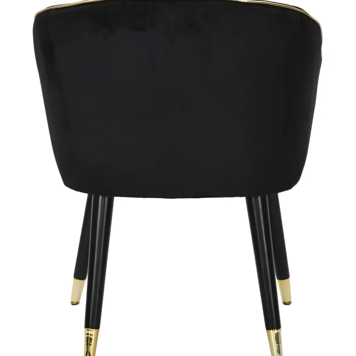 Poltrona in Tessuto Struttura in Metallo Nero Oro Sedia da Pranzo