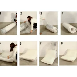 Poltrona Letto Bouclé Compressa Petrolio Moderna per Salotto Camera