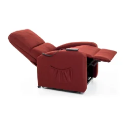 Poltrona per Anziani Alzapersona in Tessuto Rosso Elettrica Reclinabile Relax