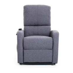 Poltrona per Anziani Elettrica Alzapersona Reclinabile Relax Sofa in Tessuto Blu