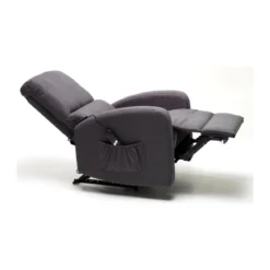 Poltrona Reclinabile Elettrica in Tessuto Blu Jeans Relax Poggiapiedi Salotto