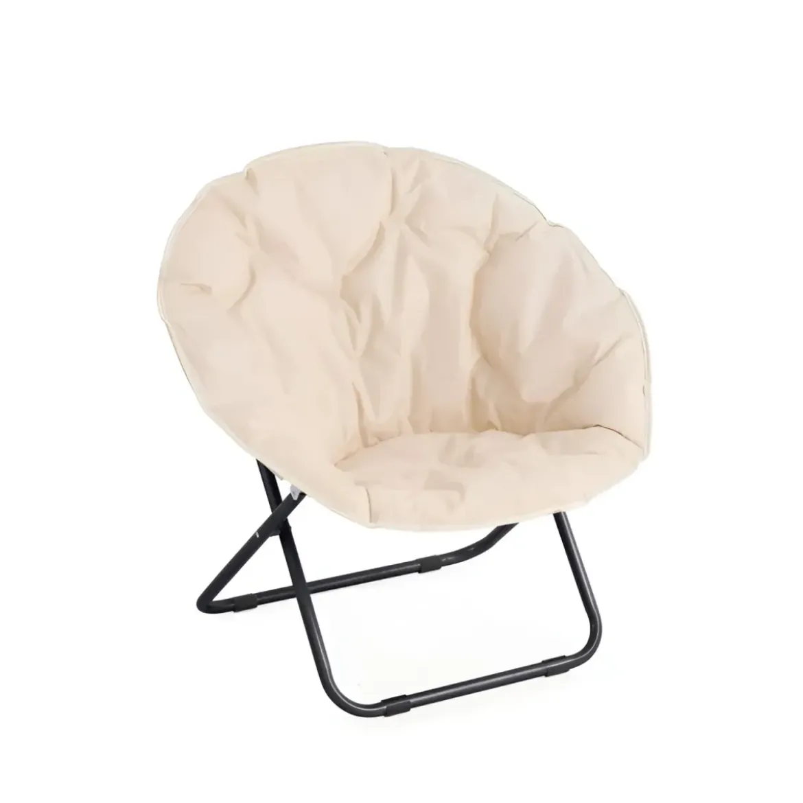 Poltrona Relax Beige in Acciaio e Poliestere da Interno ed Esterno