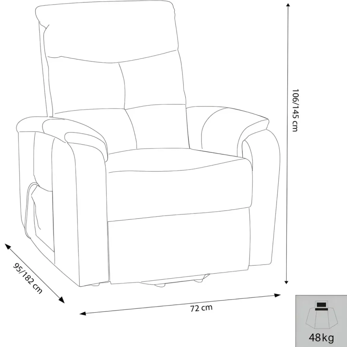 Poltrona Relax Elettrica Marrone 76x95x106 cm Ecopelle Reclinabile