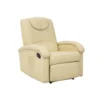 Poltrona Relax Manuale Reclinabile in Ecopelle Beige con Braccioli