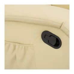 Poltrona Relax Manuale Reclinabile in Ecopelle Beige con Braccioli