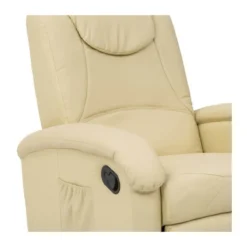 Poltrona Relax Manuale Reclinabile in Ecopelle Beige con Braccioli