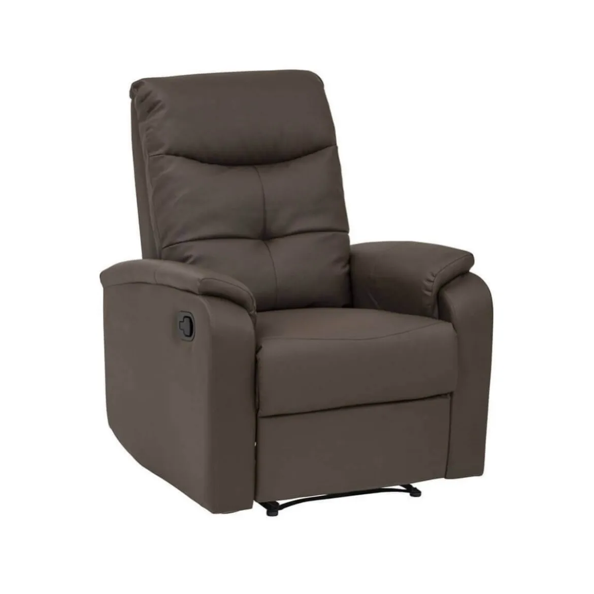 Poltrona Relax Manuale Reclinabile in Ecopelle Marrone con Braccioli