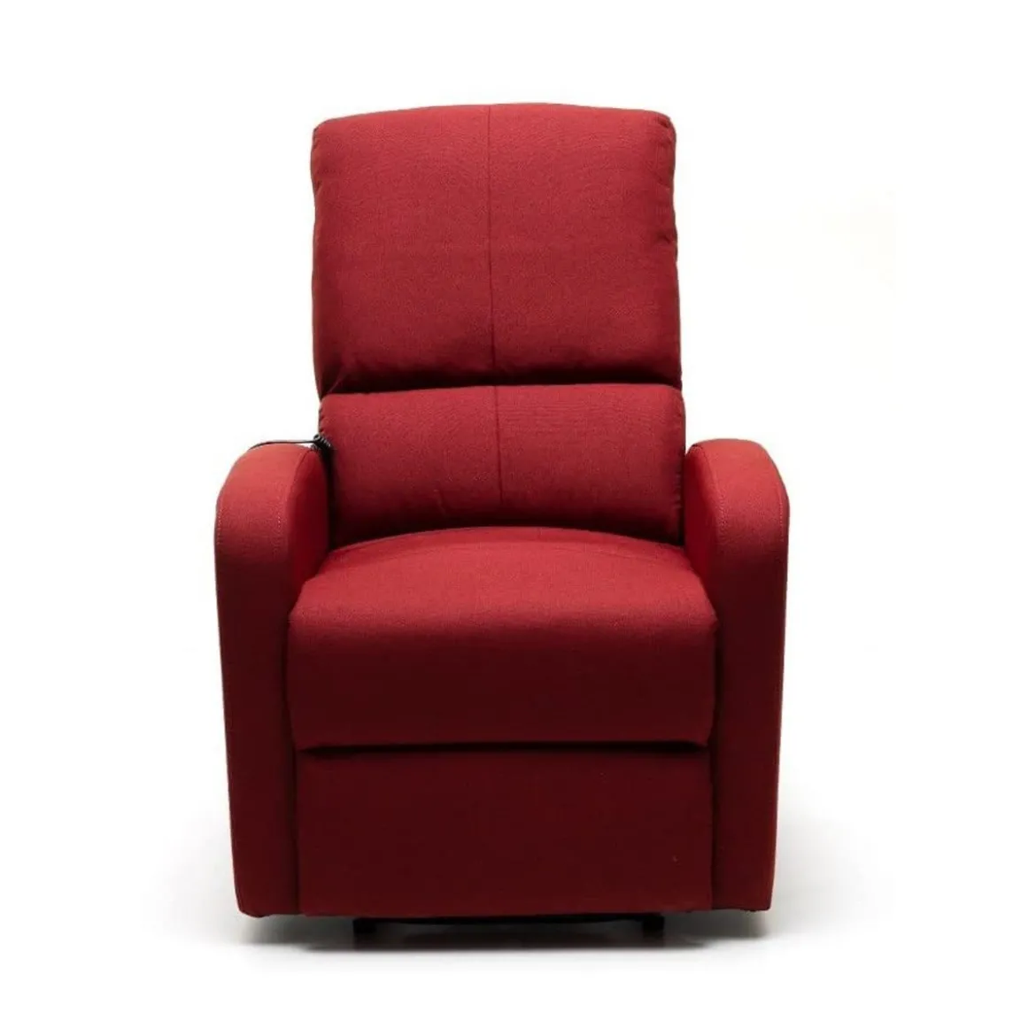 Poltrona Relax Reclinabile in Tessuto Rosso Elettrica Poggiapiedi Sofa Salotto