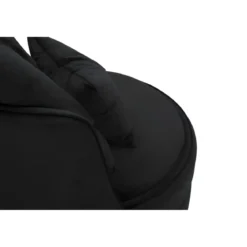 Poltrona Rotonda in Velluto Nero Finiture Oro Salotto Camera da Letto