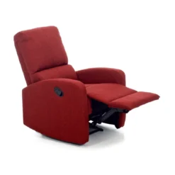 Poltrona Salotto Reclinabile Letto Fiorella Rosso Tessuto Recliner Manuale Casa