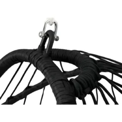 Poltrona Sospesa da Giardino Rattan 74x64x106 cm Struttura Acciaio Nero