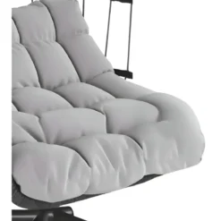 Poltrona Sospesa da Giardino Rattan 74x64x106 cm Struttura Acciaio Nero