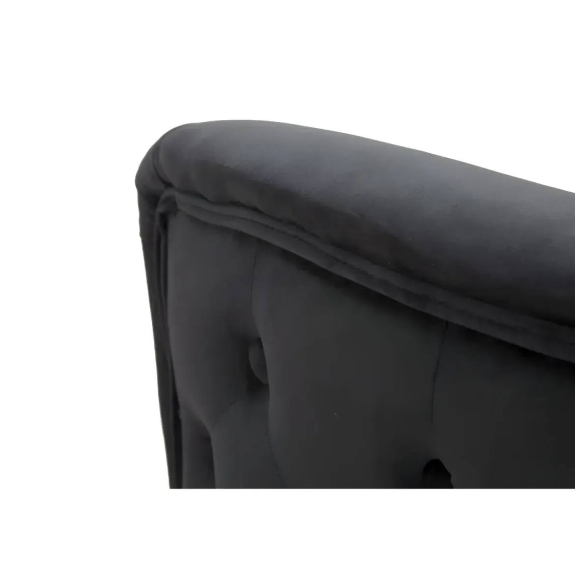 Poltrona Velluto Nero Struttura Metallo Dorato Salotto Camera da Letto