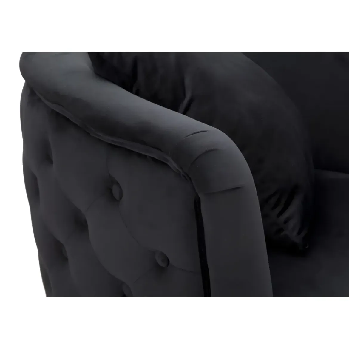 Poltrona Velluto Nero Struttura Metallo Dorato Salotto Camera da Letto