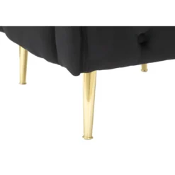 Poltrona Velluto Nero Struttura Metallo Dorato Salotto Camera da Letto
