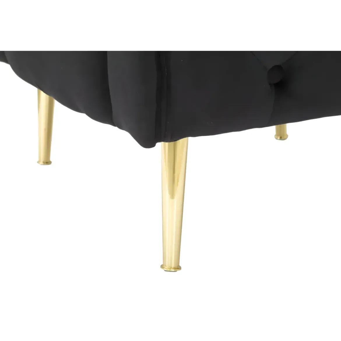 Poltrona Velluto Nero Struttura Metallo Dorato Salotto Camera da Letto
