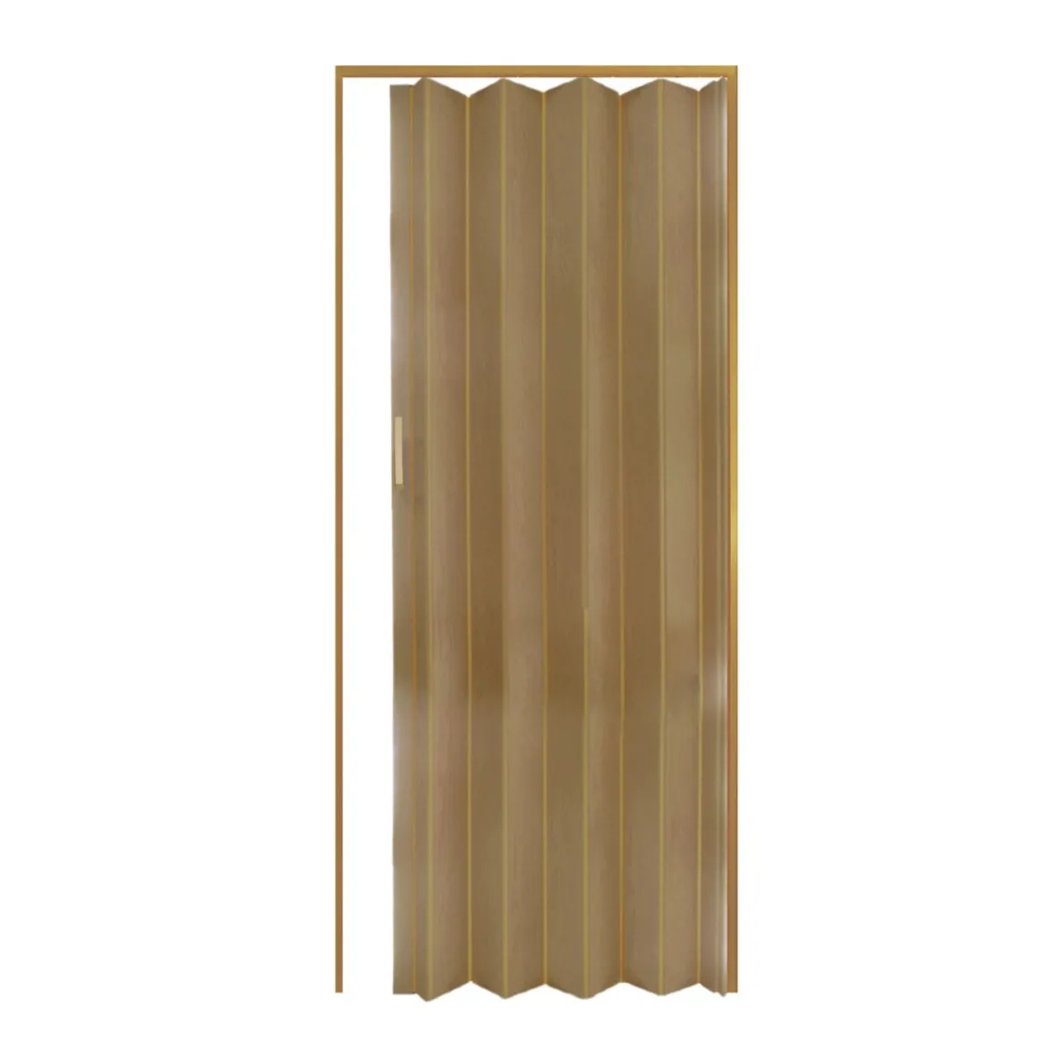 Porta a Soffietto in PVC Noce con Maniglia Riducibile