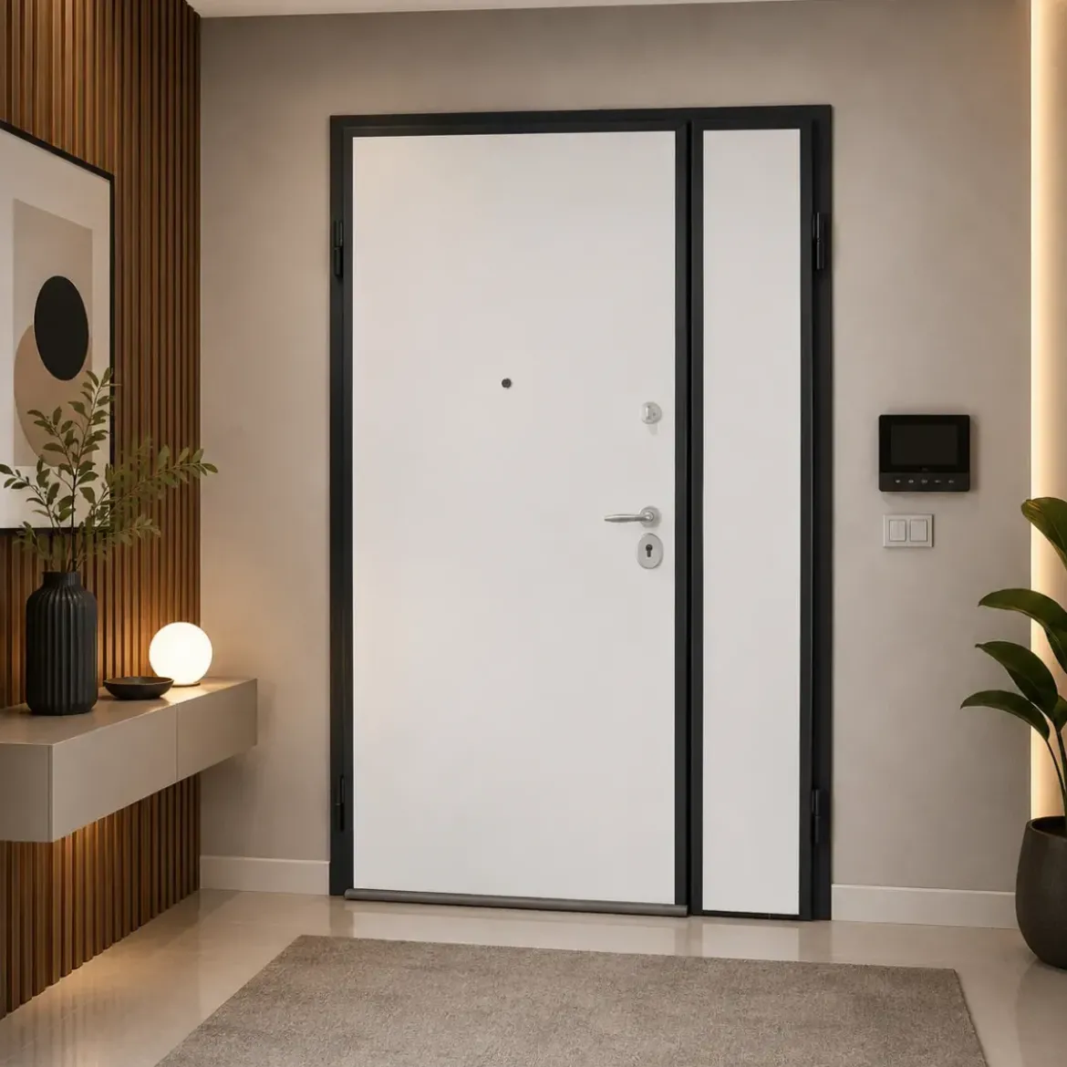 Porta Blinda 2 Ante da Interno Configurabile Classe 3-4 Noce e Bianco