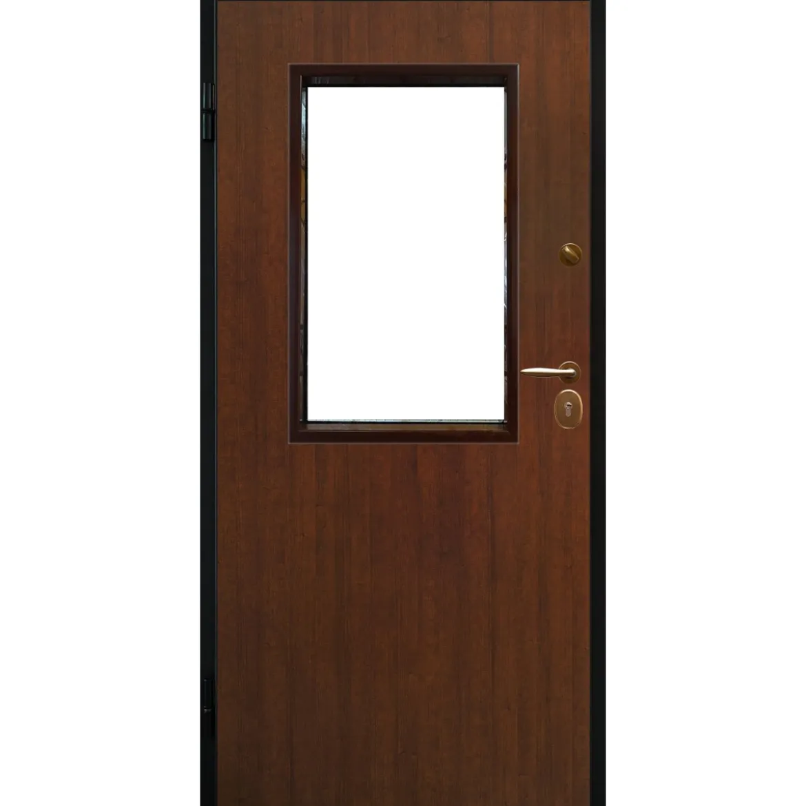 Porta Blindata bianca con Vetro Pannello per Esterno e Grata Portone da Ingresso
