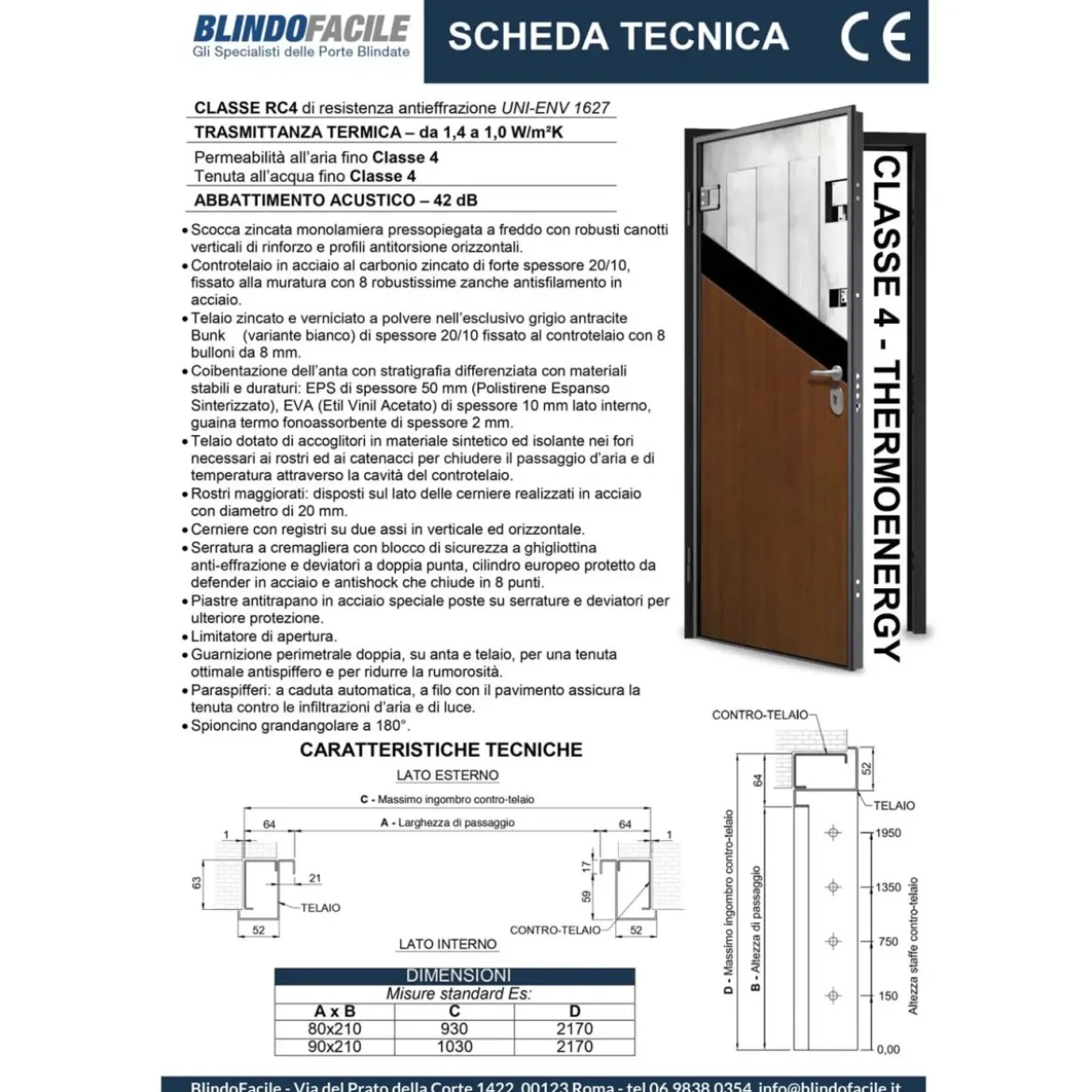 Porta Blindata Bianca per Esterno con Pannello in Vetroresina