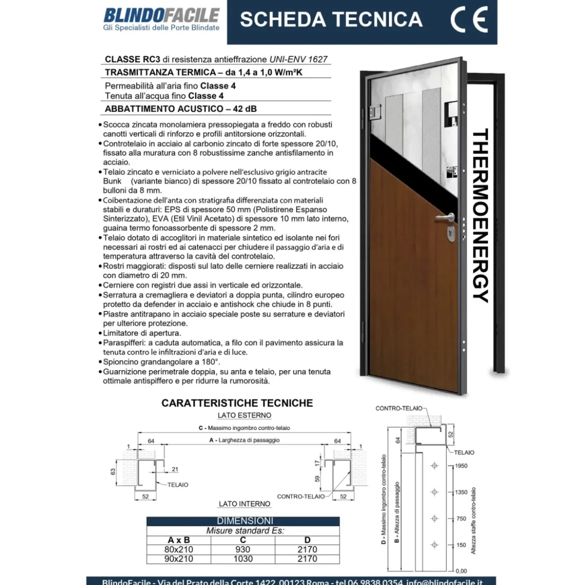 Porta Blindata Bianca per Esterno con Pannello in Vetroresina