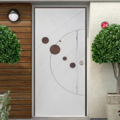 Porta Blindata con Pannello Inserti Giove in Vetroresina per Esterno