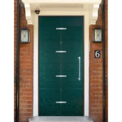 Porta Blindata con Pannello per Esterno in Vetroresina Portoncino Ingresso Verde