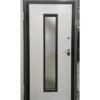 Porta Blindata con Vetro Antisfondamento pannello esterno Vetroresina Bianco