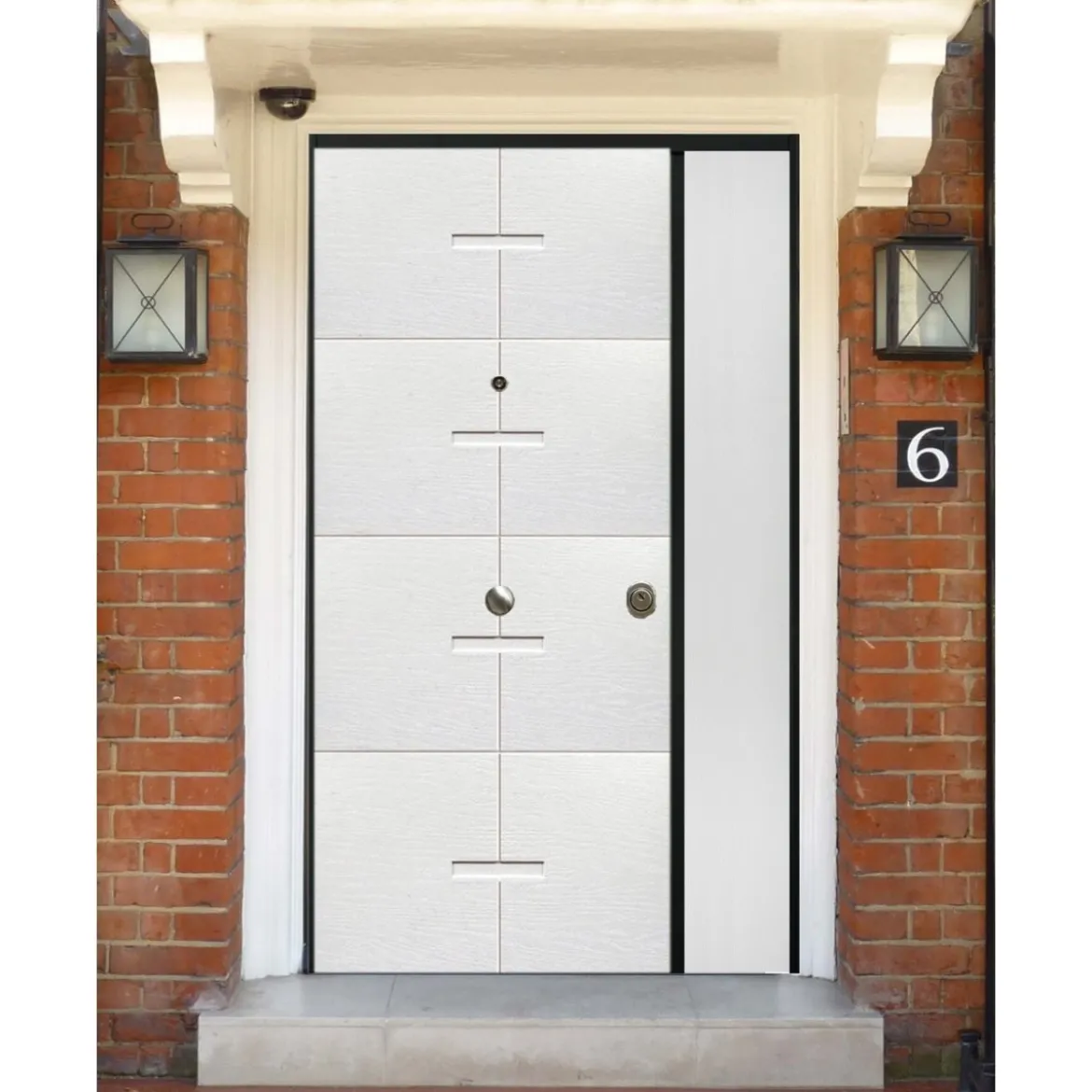 Porta Blindata Doppia Anta Inserti Alluminio Ingresso Esterno Portone Blindato