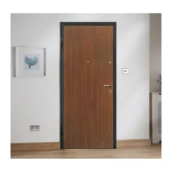Porta Blindata Traps Grigia con Pannello in Vetroresina e Inserti Argento