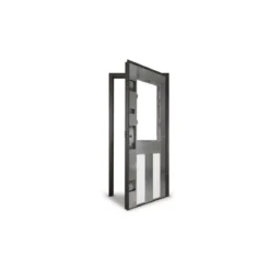 Porta Blindata Vano Vetro con Pannello per Esterno e Grata da Ingresso Portone