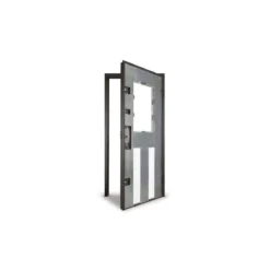 Porta Blindata Vetrata per Esterno con Pannello Bianco in Vetroresina Portone