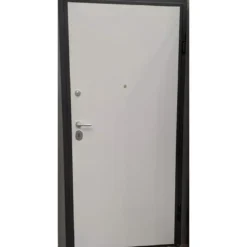 Porta Blindata 90x210 per Ingresso da Esterno Grigio interno Bianco con Maniglione