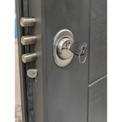 Porta Blindata 90x210 per Ingresso da Esterno Grigio interno Bianco con Maniglione