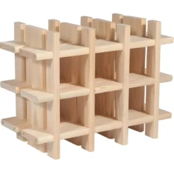 Portabottiglie in Legno Pino Naturale Espositore Modulare da Appoggio
