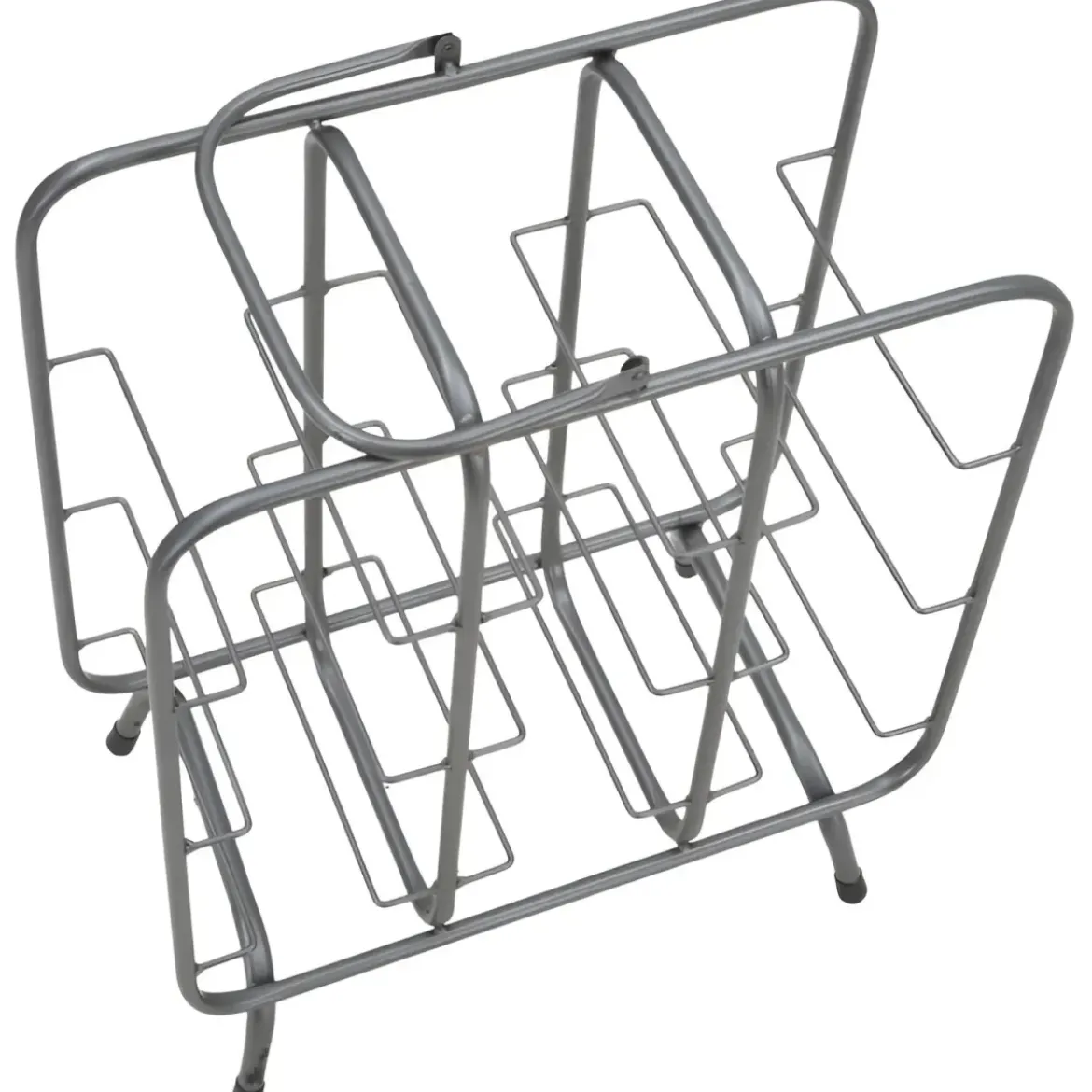 Portabottiglie in Metallo 9 Posti Grigio Scuro Rack Vino Salvaspazio