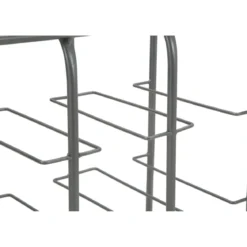 Portabottiglie in Metallo 9 Posti Grigio Scuro Rack Vino Salvaspazio