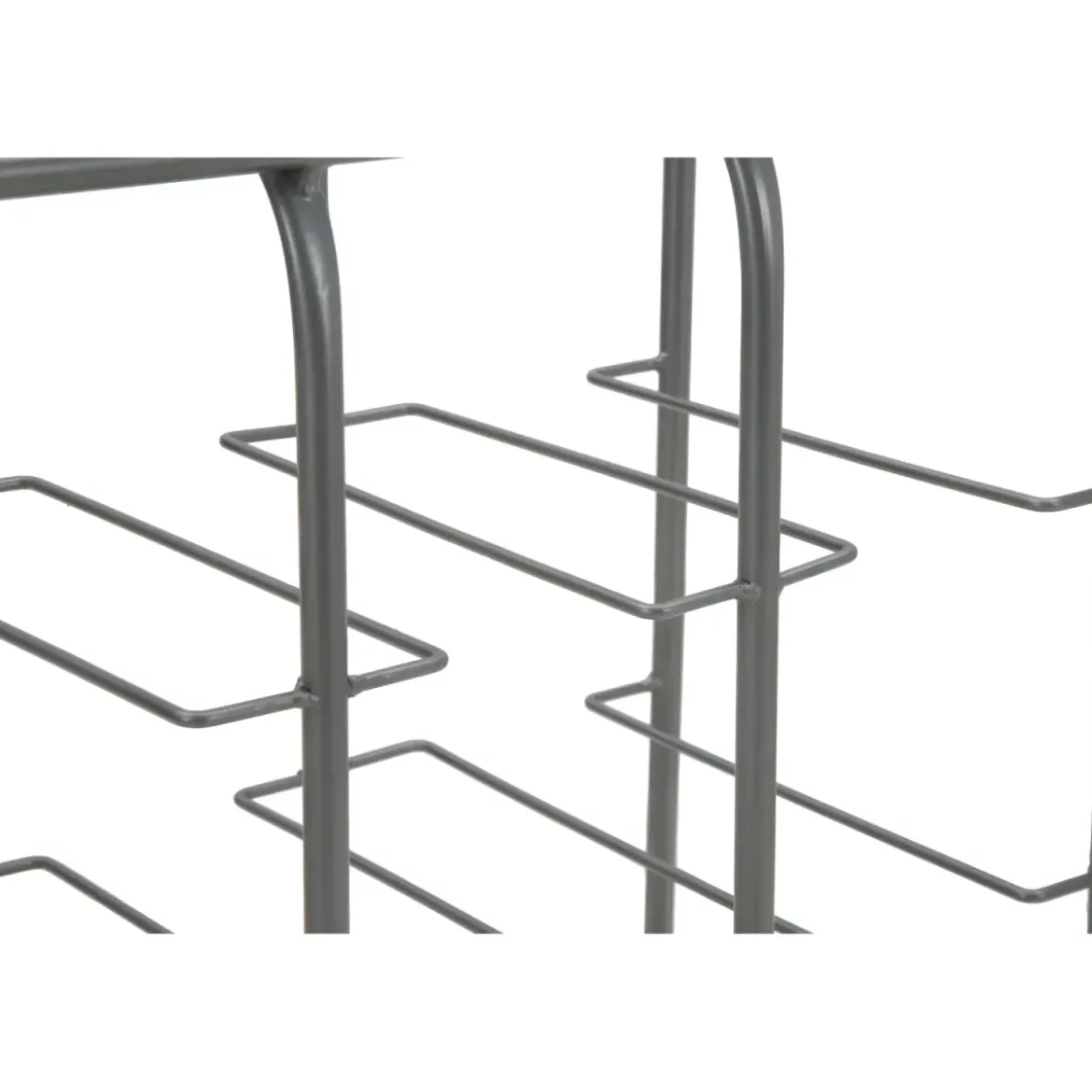 Portabottiglie in Metallo 9 Posti Grigio Scuro Rack Vino Salvaspazio