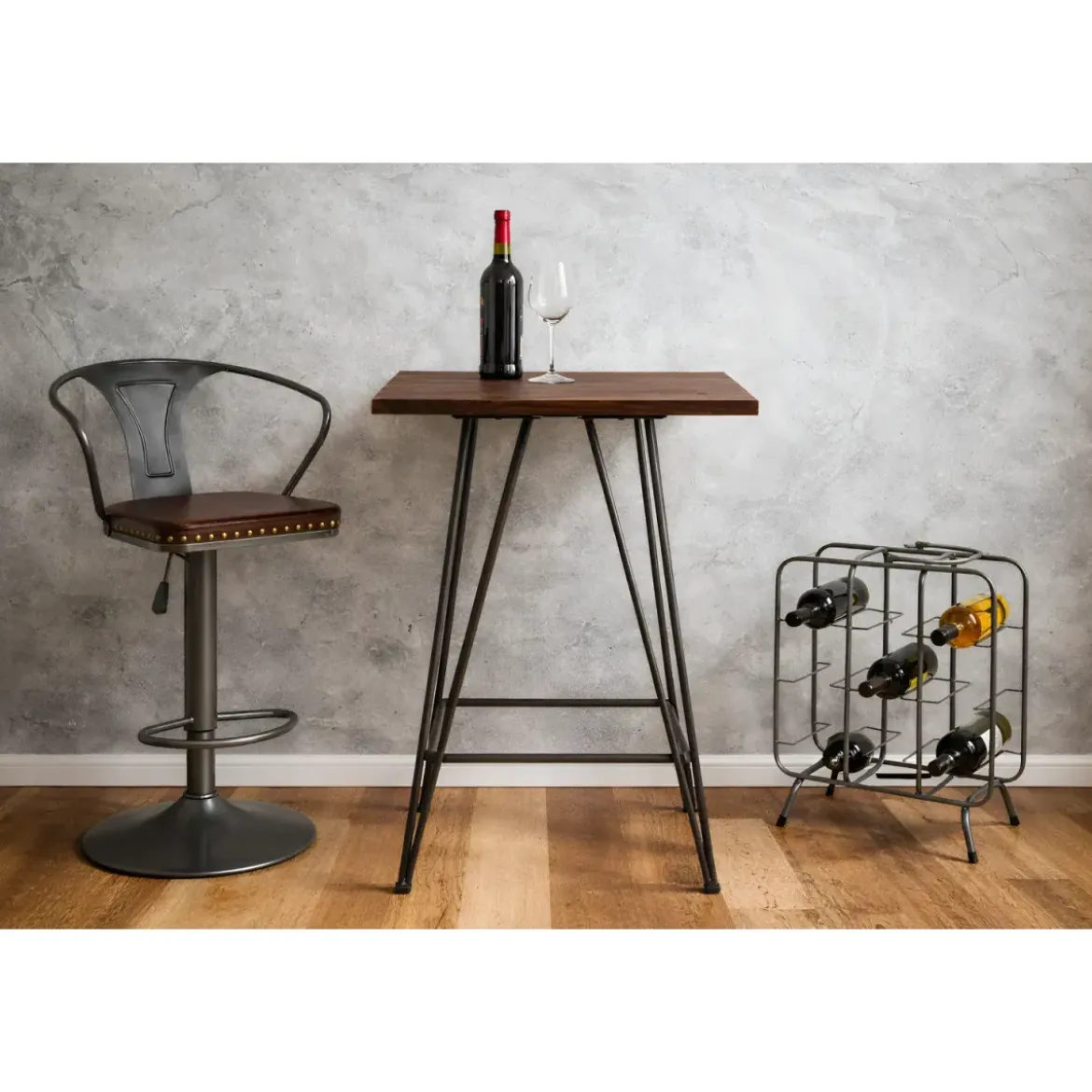 Portabottiglie in Metallo 9 Posti Grigio Scuro Rack Vino Salvaspazio