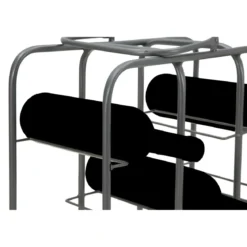 Portabottiglie in Metallo 9 Posti Grigio Scuro Rack Vino Salvaspazio